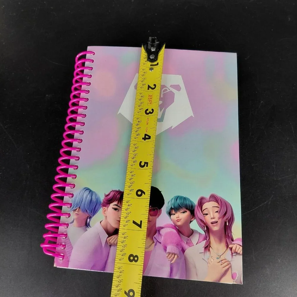 Netflix KPOP Demon Hunters Spiral Journal Notebook A5 Pink Kids Lined Saja Boys